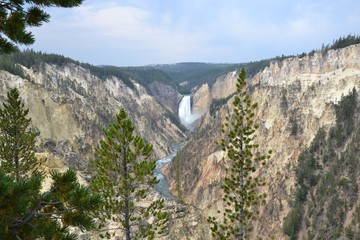 Lower Yellowstone falls in Wyoming