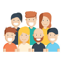 Diverse group of people, students or workplace.