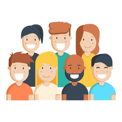 Diverse group of people, students or workplace.