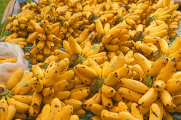 Bunch Of Ripe Bananas At A Street Market, Thailand