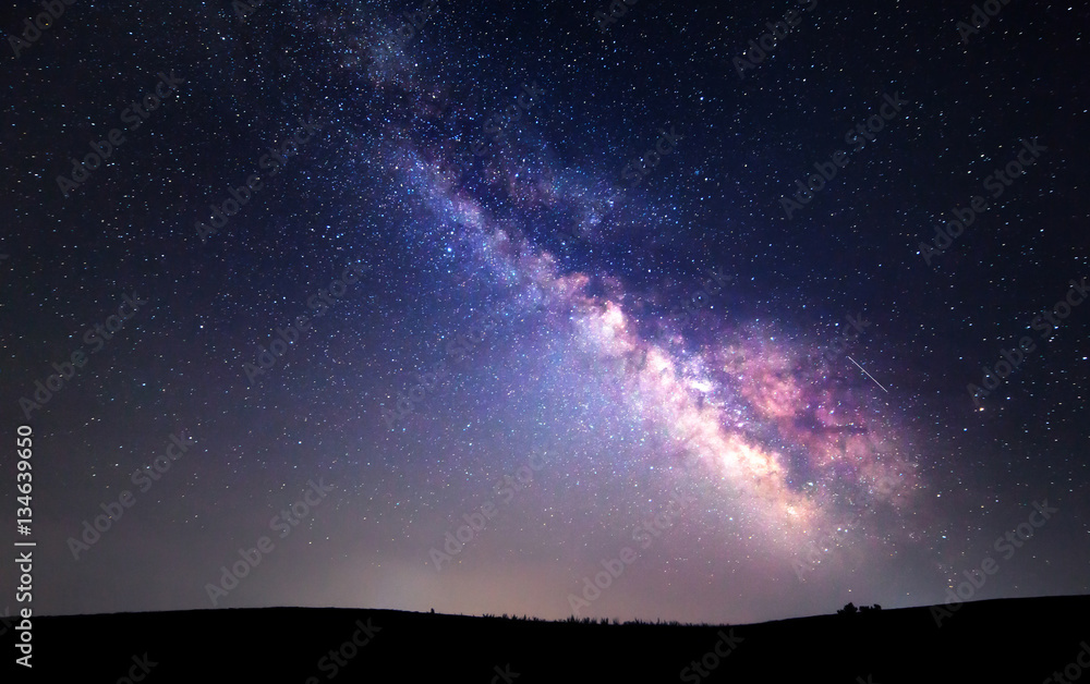 Wall mural milky way. beautiful summer night sky with stars. background