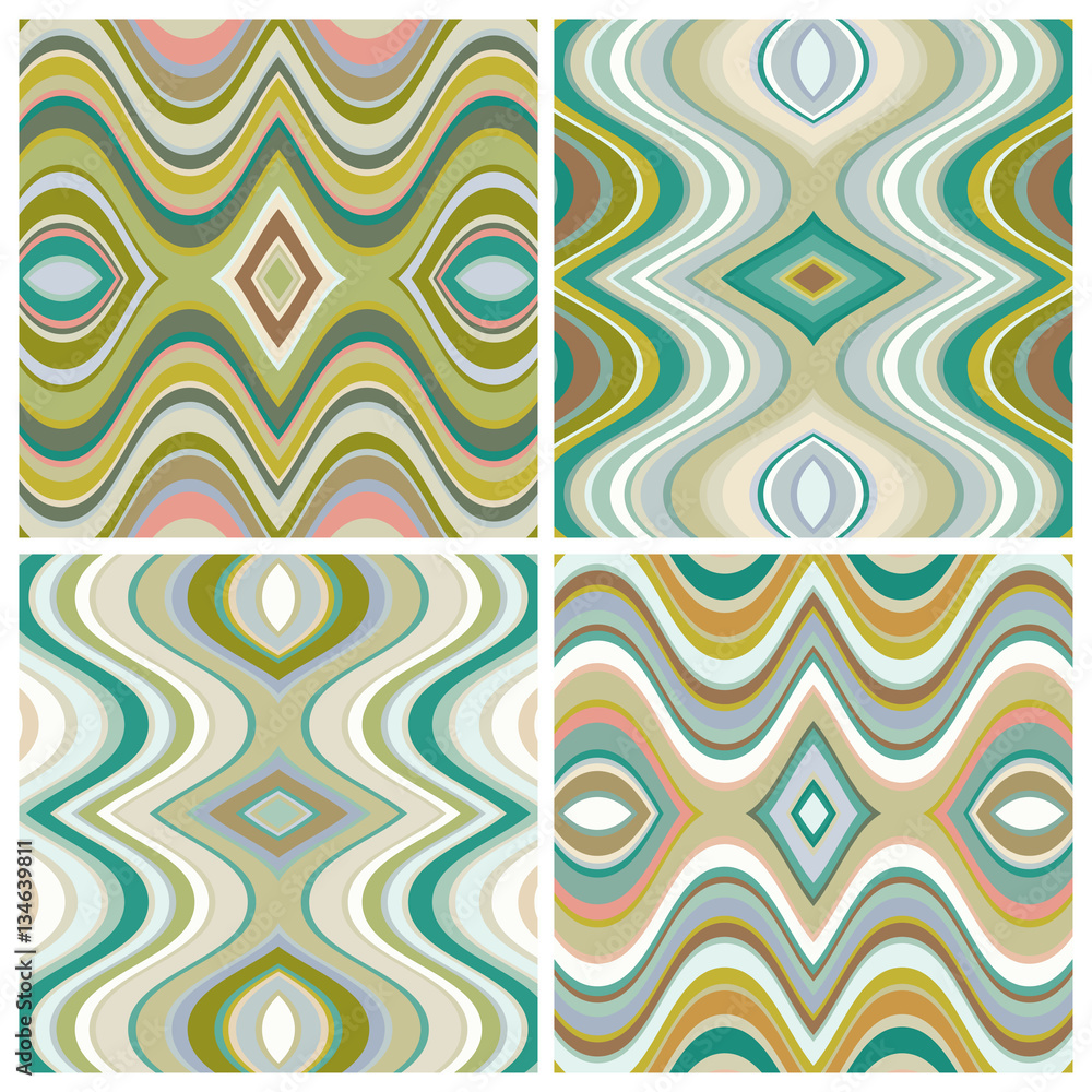 Aufkleber set of vector seamless abstract wavy backgrounds