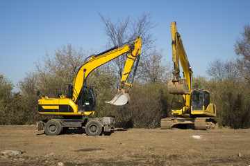 two excavators