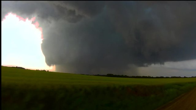 Time Lapse of Tornado, Wall Cloud and Supercell