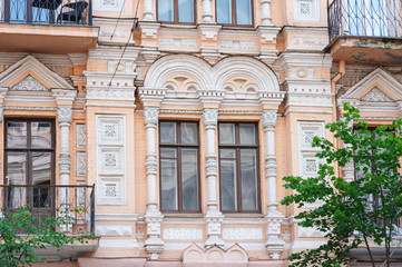 multi-storey old building with windows