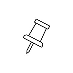 Push pin line icon, office and school sign, vector graphics, a linear pattern on a white background, eps 10.