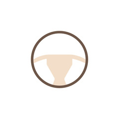 Steering wheel solid icon, car element and navigation, vector graphics, a colorful flat pattern on a white background, eps 10.