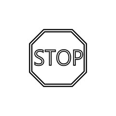 Stop line icon, Traffic regulatory and warning stop sign, vector graphics, a linear pattern on a white background, eps 10.