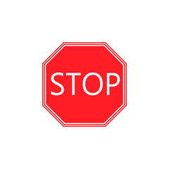 Stop solid icon, Traffic regulatory and red warning stop sign, vector graphics, a colorful flat pattern on a white background, eps 10.
