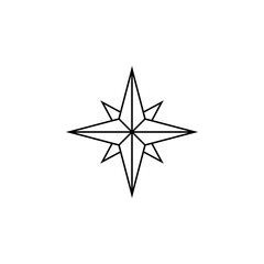 Wind rose line icon, navigation and compass sign, vector graphics, a linear pattern on a white background, eps 10.