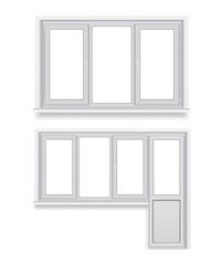 set of different plastic windows