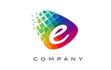Obraz premium Letter E Colourful Rainbow Logo Design.