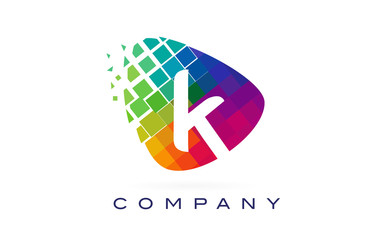 Letter K Colourful Rainbow Logo Design.