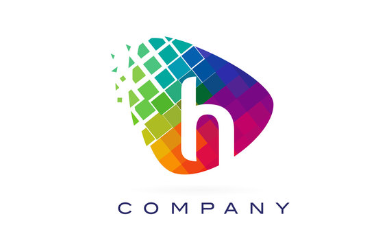 Letter H Colourful Rainbow Logo Design.