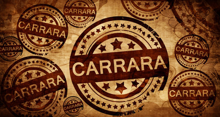 carrara, vintage stamp on paper background