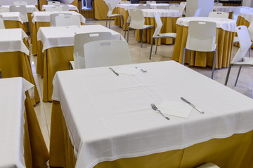 festive table setting banquet hall
