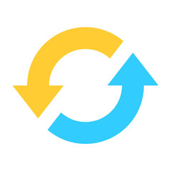 Flat loop icon repeat sign reload interface button