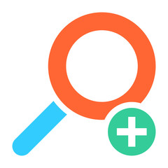 Obraz premium Flat magnifier icon magnifying glass sign loupe button