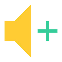 Flat volume increase icon loudspeaker sign speaker button