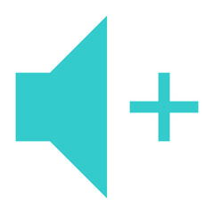 Obraz premium Flat volume increase icon loudspeaker sign speaker button