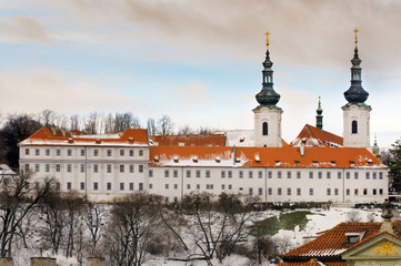 Fototapeta na wymiar The Strahov Monastery in winter, Prague