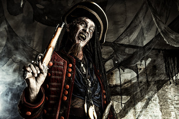 Naklejka premium wściekły pirat