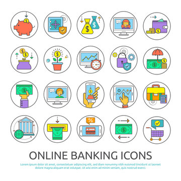 Online banking icons