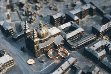 Fototapeta na wymiar Wedding rings for the brides as a symbol of their love