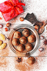 Chocolate truffles balls