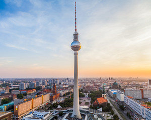 Berlin city view with TV tower in the centre, Germany