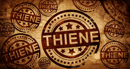 Thiene, vintage stamp on paper background