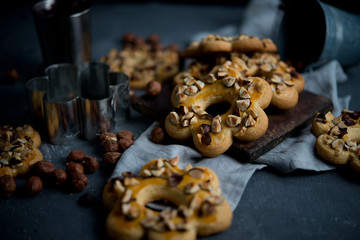 Home-made cookies with nuts
