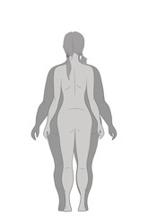 silhouette fat and slim woman, before and after weight loss. vector illustration.