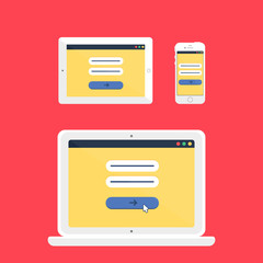 Obraz premium Web Template of Adaptive Online Login Form