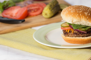 Cheeseburger Sesame Seed Bun