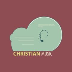 Christian music icon
Logo Christian music studio. Icon of the music CD and the clouds with Christian overtones.