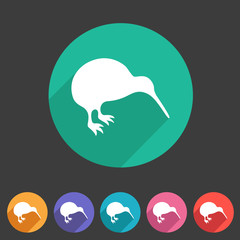 Kiwi bird icon flat web sign symbol logo label