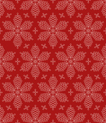 Flourish Snowflakes Seamless Pattern.