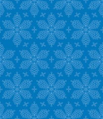Flourish Snowflakes Seamless Pattern.