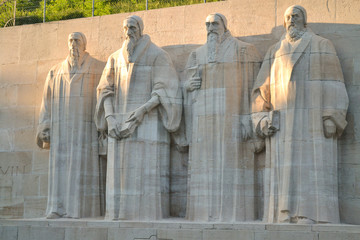 Geneva-monument to the heroes of the Reformation, on the waterfront of Lake Geneva