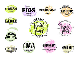 Exotic Food Labels Set