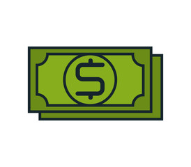 bill cash money isolated icon vector illustration design