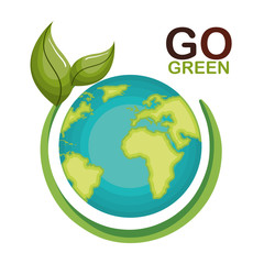 go green ecology poster vector illustration design