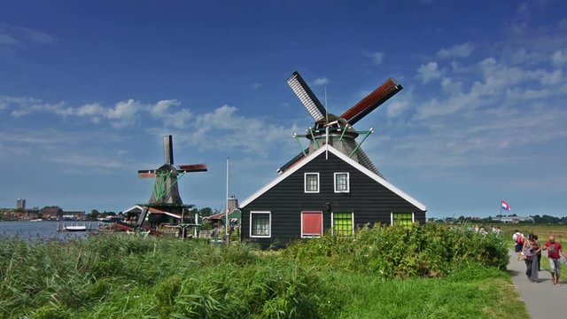 Windmills at the Zaanse Schans near Amsterdam, Holland