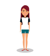 young woman avatar character vector illustration design