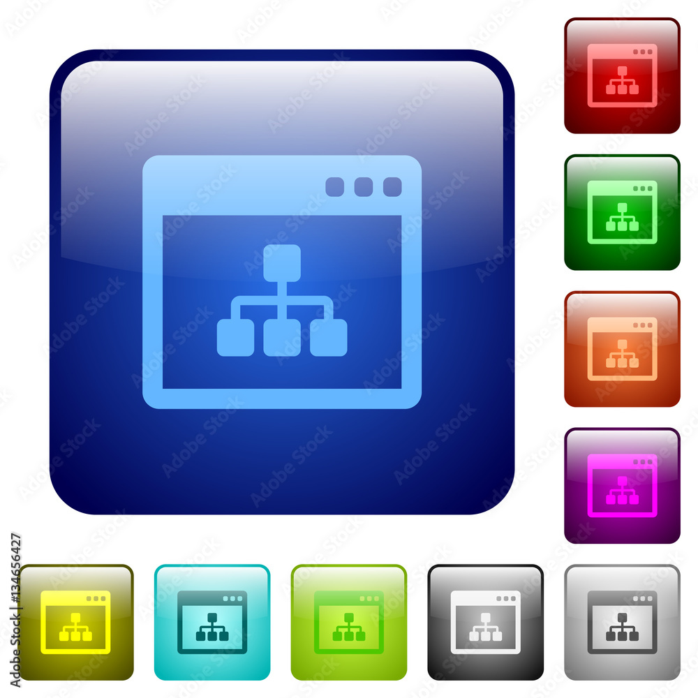 Poster networking application color square buttons