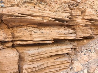 Layers of sandstone and gravels