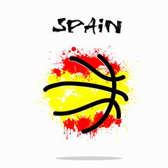 Flag of Spain as an abstract basketball ball