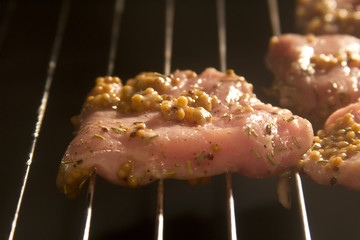 Grilled meat on the grill