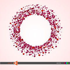 Vector. Heart in circle. An isolated object. Red, white, pink. A symbol of love. Invitation. Valentine's day. Halftone